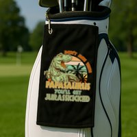 Funny Papa Don't Mess With Papasaurus Golf Towel