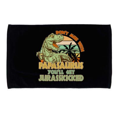 Funny Papa Don't Mess With Papasaurus Microfiber Hand Towel