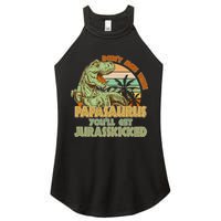Funny Papa Don't Mess With Papasaurus Women's Perfect Tri Rocker Tank