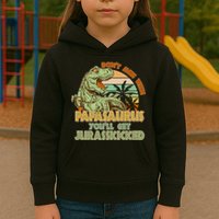 Funny Papa Don't Mess With Papasaurus Kids Hoodie