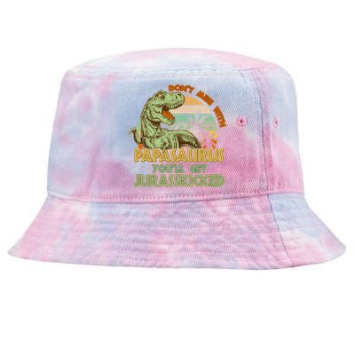 Funny Papa Don't Mess With Papasaurus Tie-Dyed Bucket Hat