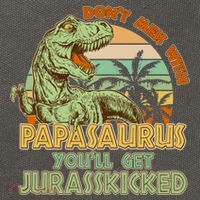 Funny Papa Don't Mess With Papasaurus Cotton Canvas Backpack
