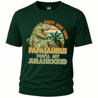 Funny Papa Don't Mess With Papasaurus Performance Shirt