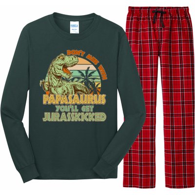 Funny Papa Don't Mess With Papasaurus Long Sleeve Pajama Set