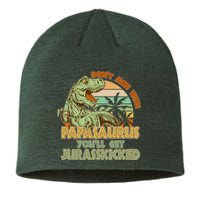 Funny Papa Don't Mess With Papasaurus Sustainable Beanie