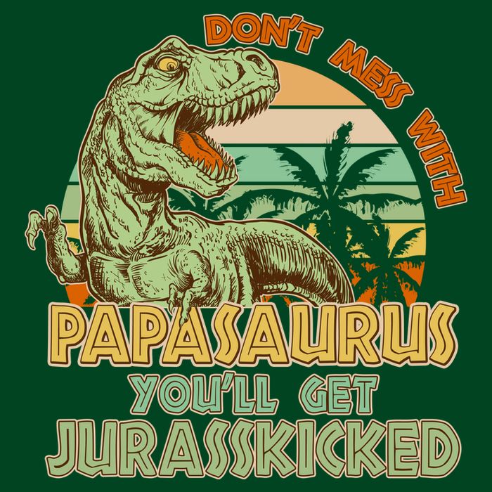 Funny Papa Don't Mess With Papasaurus Tall Long Sleeve T-Shirt