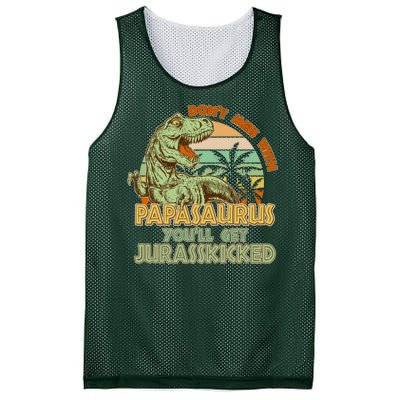 Funny Papa Don't Mess With Papasaurus Mesh Reversible Basketball Jersey Tank