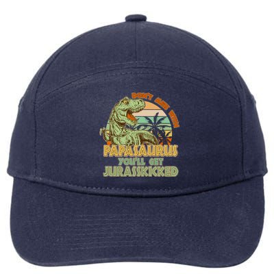 Funny Papa Don't Mess With Papasaurus 7-Panel Snapback Hat