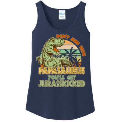 Funny Papa Don't Mess With Papasaurus Ladies Essential Tank