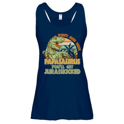 Funny Papa Don't Mess With Papasaurus Ladies Essential Flowy Tank