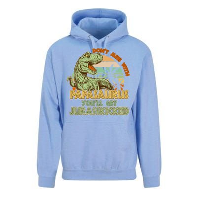 Funny Papa Don't Mess With Papasaurus Unisex Surf Hoodie