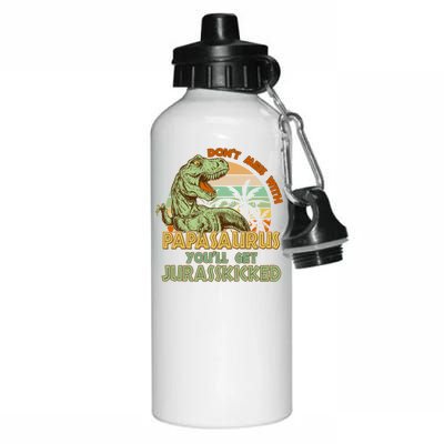 Funny Papa Don't Mess With Papasaurus Aluminum Water Bottle