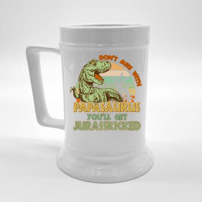 Funny Papa Don't Mess With Papasaurus Beer Stein