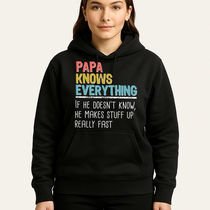 Funny Papa Knows Everything Hoodie