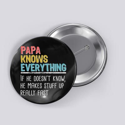 Funny Papa Knows Everything Button