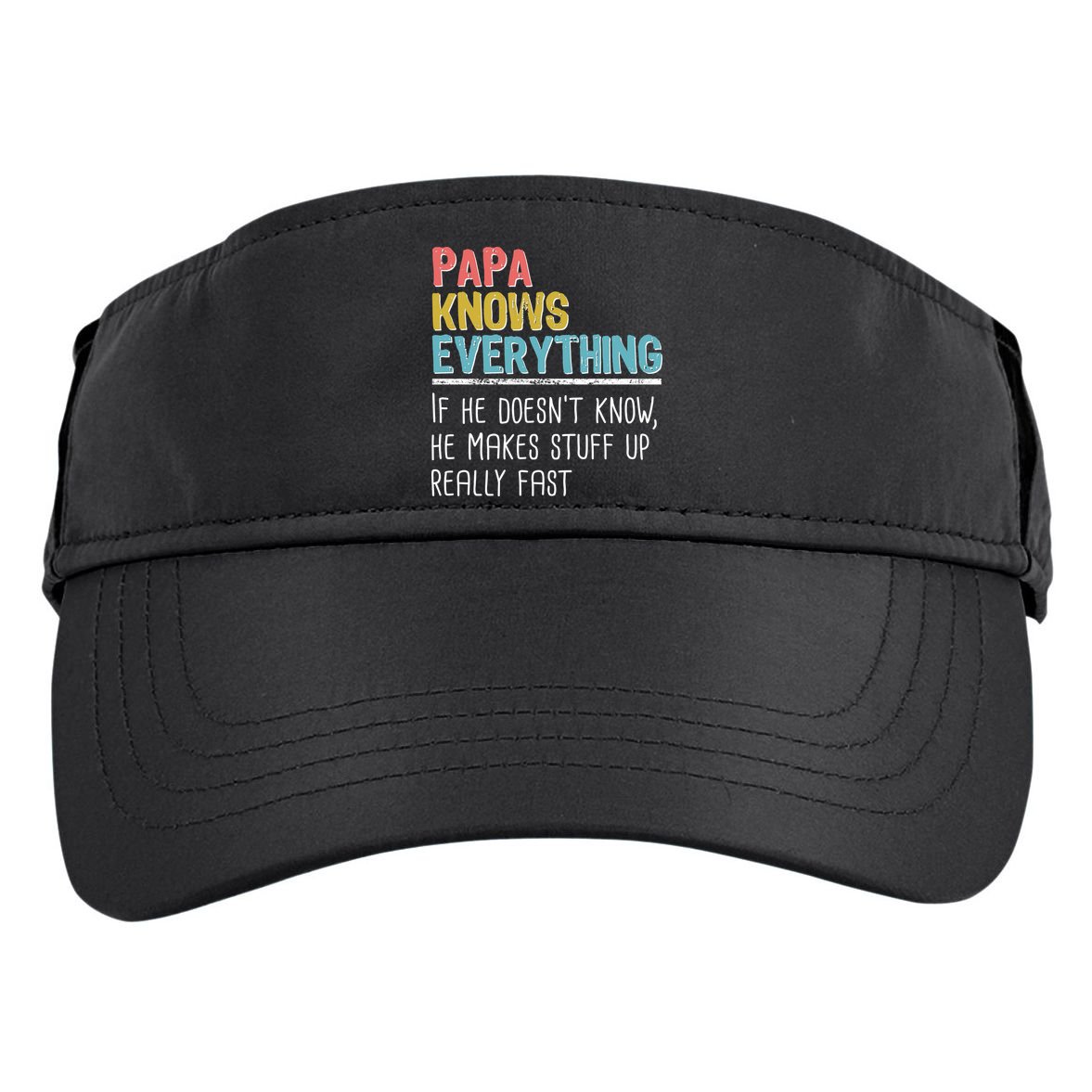 Funny Papa Knows Everything Adult Drive Performance Visor
