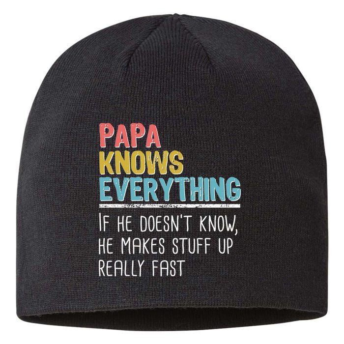 Funny Papa Knows Everything Sustainable Beanie