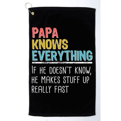 Funny Papa Knows Everything Golf Towel