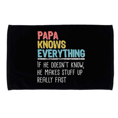 Funny Papa Knows Everything Microfiber Hand Towel