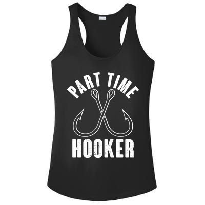 Funny Part Time Hooker Fishing Fan Ladies PosiCharge Competitor Racerback Tank