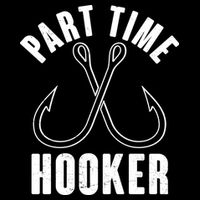 Funny Part Time Hooker Fishing Fan Cropped Pullover Crew