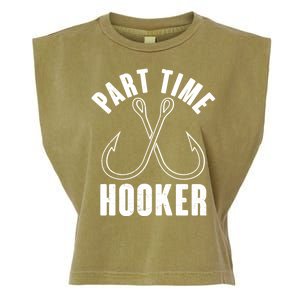 Funny Part Time Hooker Fishing Fan Garment-Dyed Women's Muscle Tee