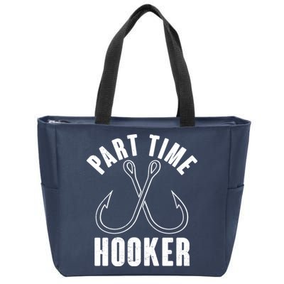 Funny Part Time Hooker Fishing Fan Zip Tote Bag