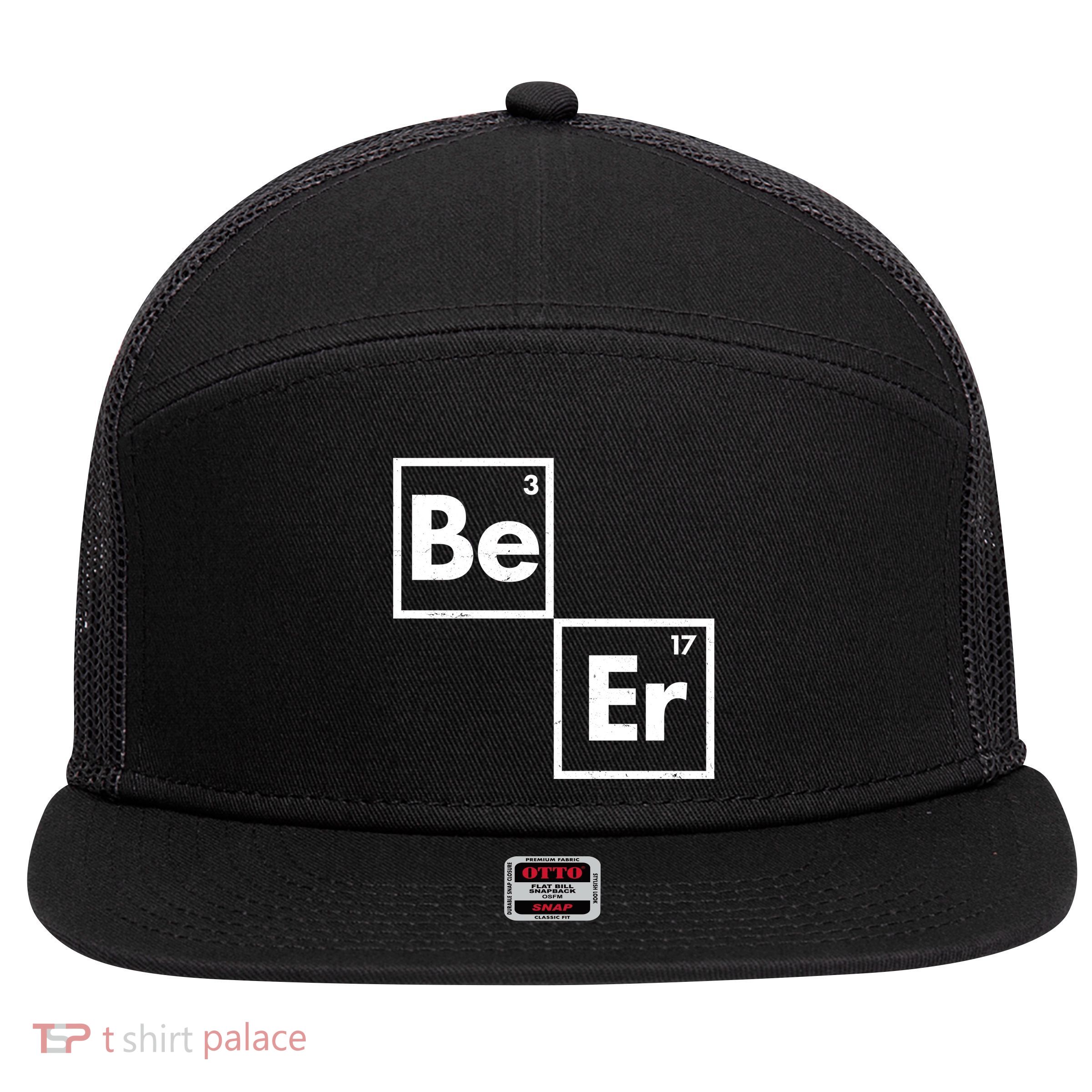 Funny Periodic Table Elements Be Er Beer 7 Panel Mesh Trucker Snapback Hat