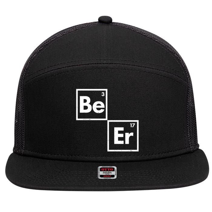 Funny Periodic Table Elements Be Er Beer 7 Panel Mesh Trucker Snapback Hat