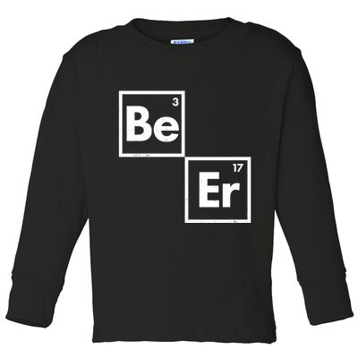 Funny Periodic Table Elements Be Er Beer Toddler Long Sleeve Shirt