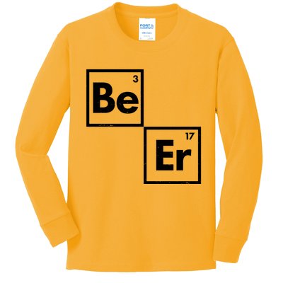 Funny Periodic Table Elements Be Er Beer Kids Long Sleeve Shirt