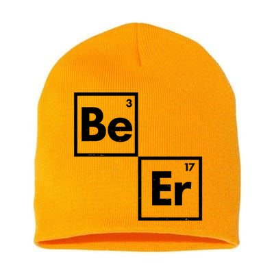 Funny Periodic Table Elements Be Er Beer Short Acrylic Beanie