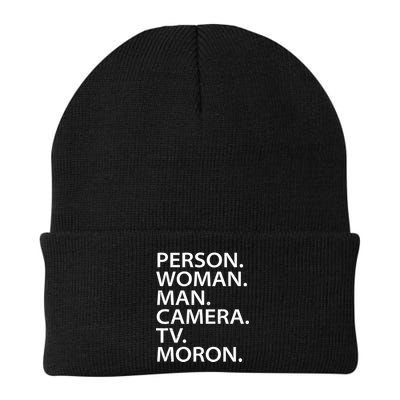 Funny Person Woman Man Camera TV Moron Knit Cap Winter Beanie
