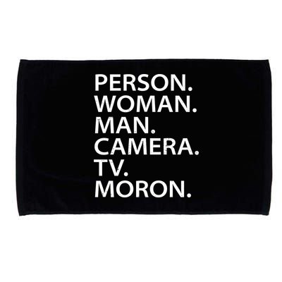 Funny Person Woman Man Camera TV Moron Microfiber Hand Towel