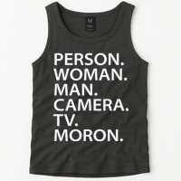 Funny Person Woman Man Camera TV Moron Tank Top