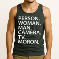 Funny Person Woman Man Camera TV Moron Tank Top