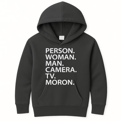 Funny Person Woman Man Camera TV Moron Kids Hoodie