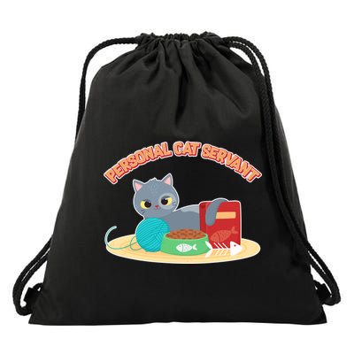 Funny Personal Cat Servant Drawstring Bag