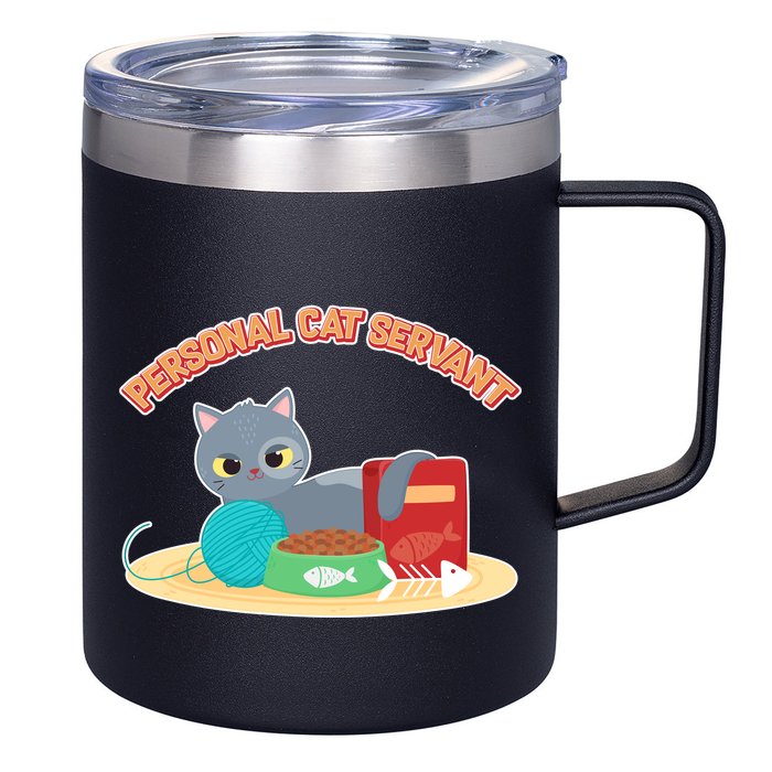 Funny Personal Cat Servant 12oz Stainless Steel Coffee Mug
