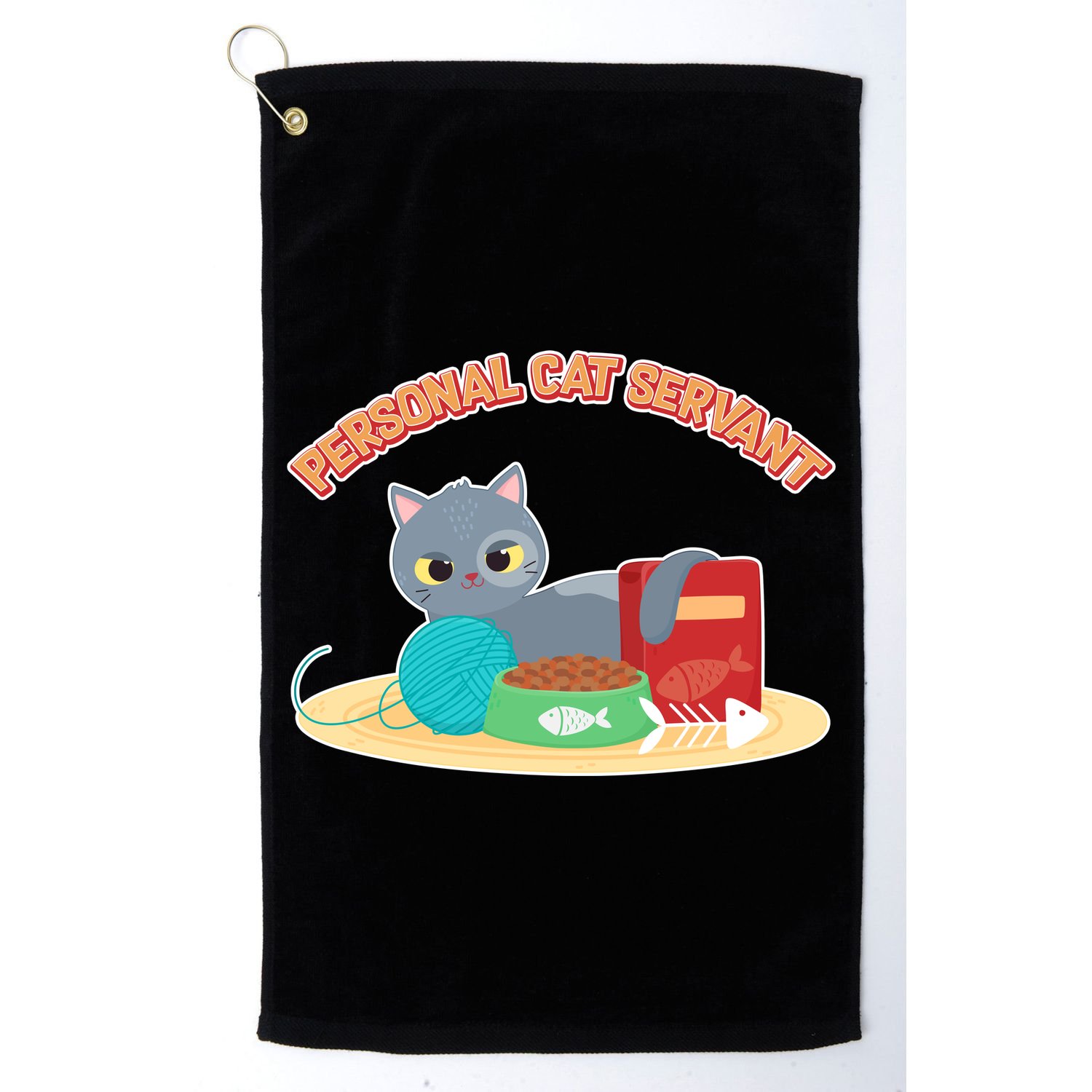 Funny Personal Cat Servant Golf Towel