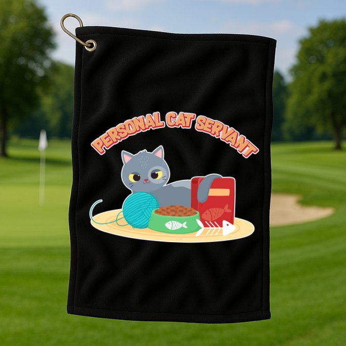 Funny Personal Cat Servant Golf Towel