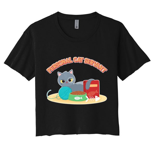 Funny Personal Cat Servant Crop Top