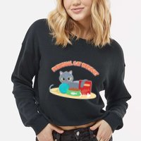 Funny Personal Cat Servant Cropped Pullover Crew