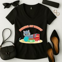 Funny Personal Cat Servant Women's V-Neck T-Shirt