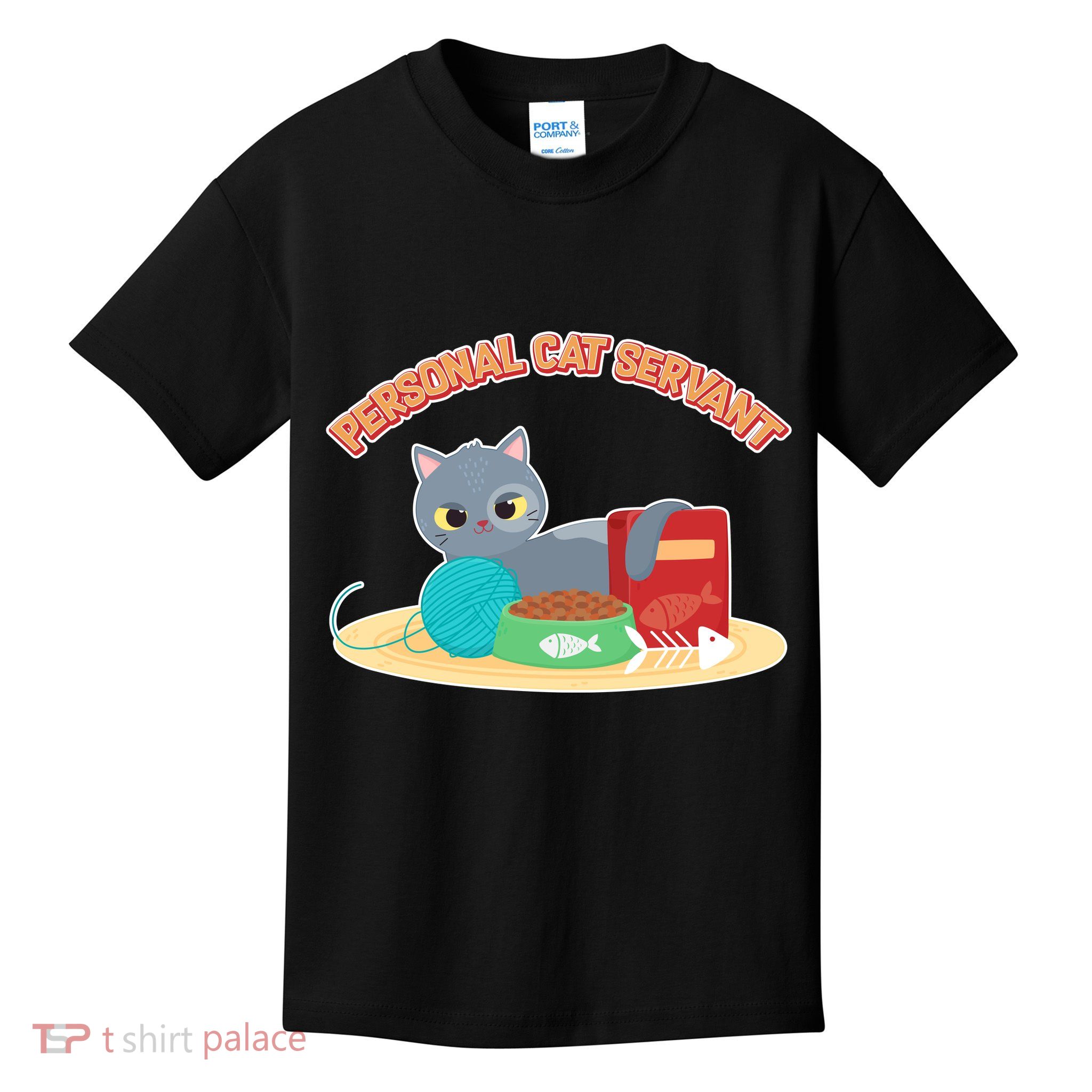 Funny Personal Cat Servant Kids T-Shirt