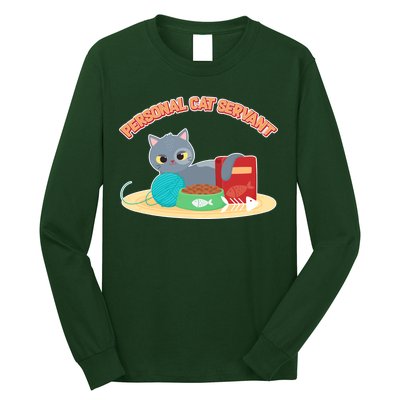 Funny Personal Cat Servant Long Sleeve Shirt