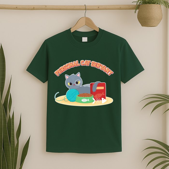 Funny Personal Cat Servant T-Shirt