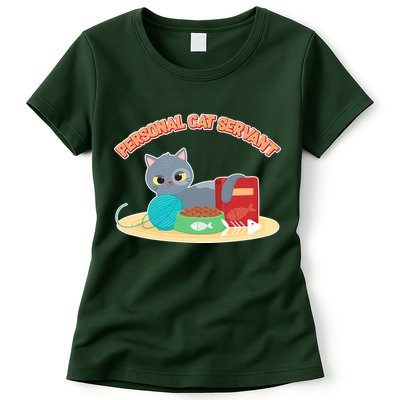Funny Personal Cat Servant Womens T-Shirt