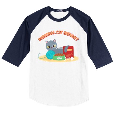 Funny Personal Cat Servant Baseball Sleeve Shirt