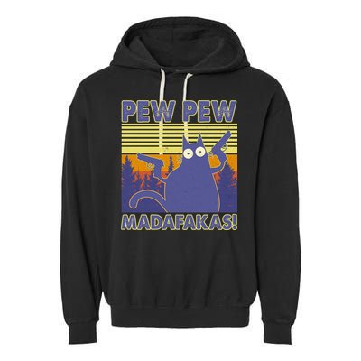 Funny Pew Pew Madafakas Garment-Dyed Fleece Hoodie